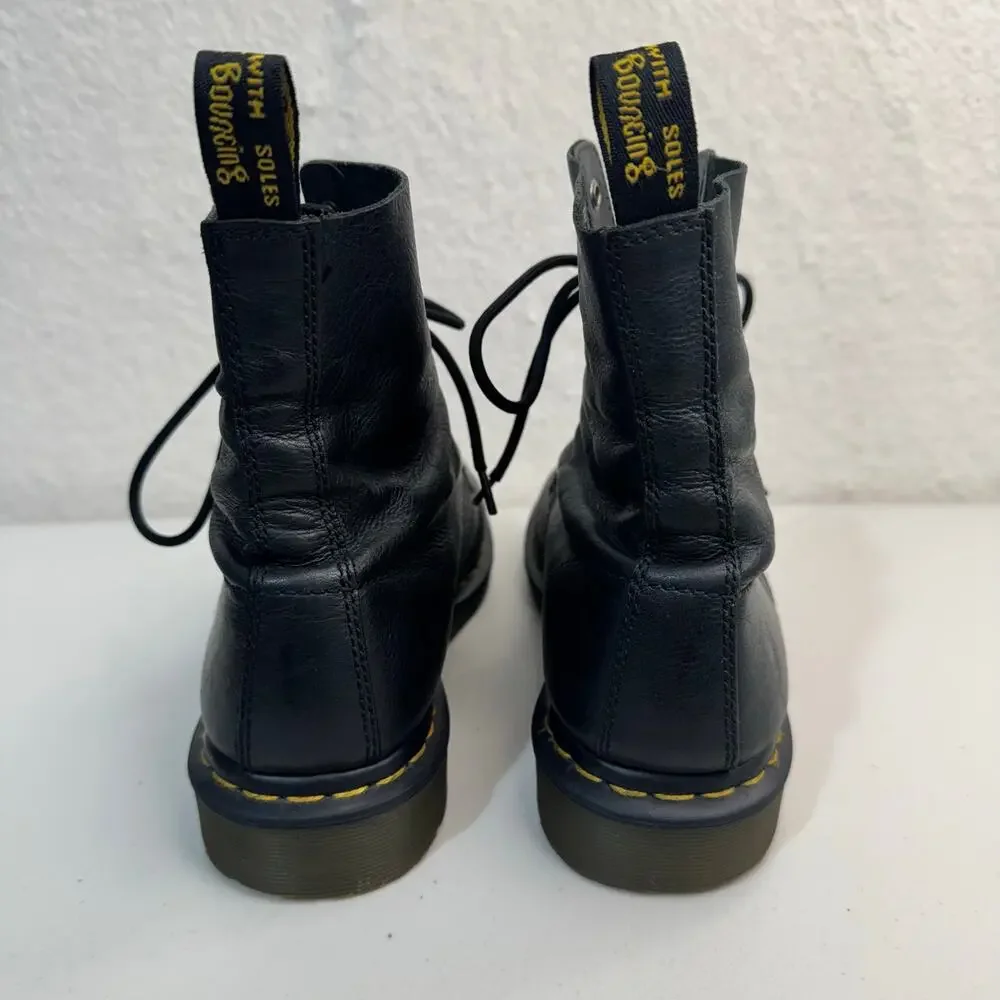 Original Dr Marten 1460 8-Eye Boot Pascal Virginia Leather Black Lace Up Size 10